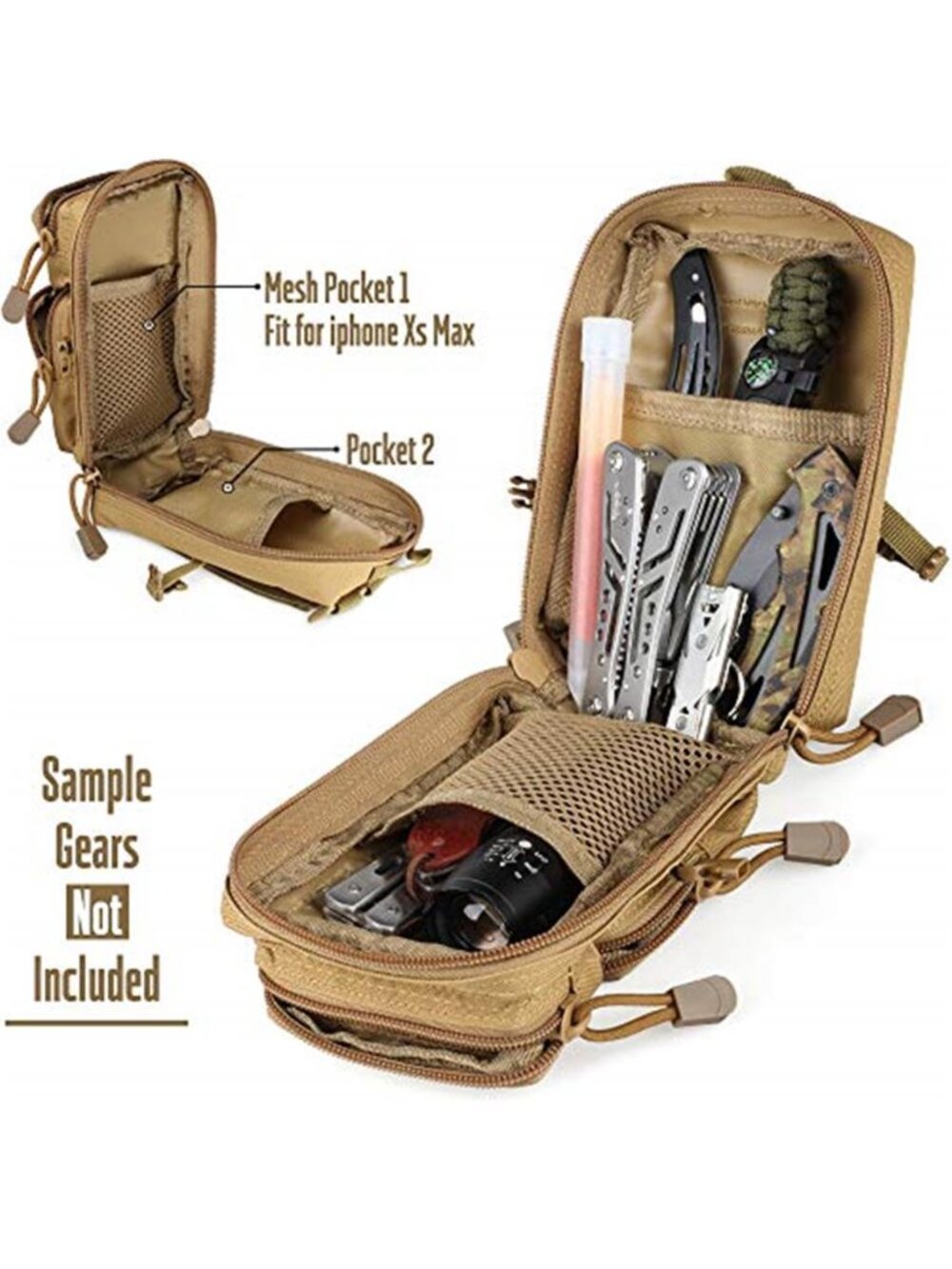 Tactical Molle Utility Pouch, EDC Tool Pouch Tactical Phone Pouches Mini Waist - Picture 3 of 6